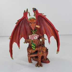 Hamilton Collection Dragon Hold Em Or Fold Em Holding Harry Figurine Poker *FLAW